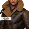 Ralph Lauren Brown Dover Shearling Polo Bomber Jacket