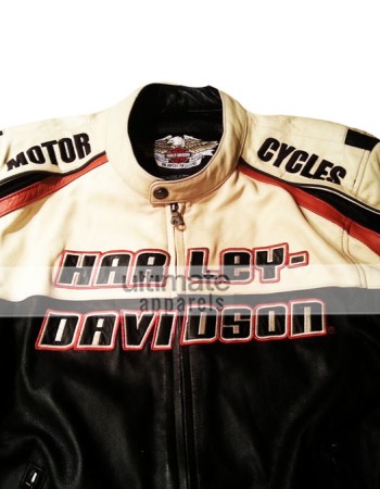 Mens White Motorcycle Leather Jacket