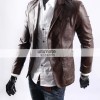 Men's Casual Smart Designers Black Leather Jacket Blazer