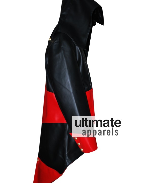 Assassins Creed Connor Kenway Black Red Faux Jacket