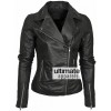 Barney Designer Women's Leather Asymmetric Biker Jacket