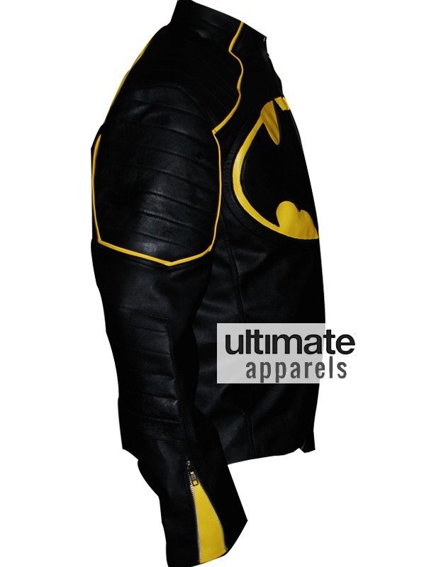Designers Batman Begins Style Black Biker Leather Jacket
