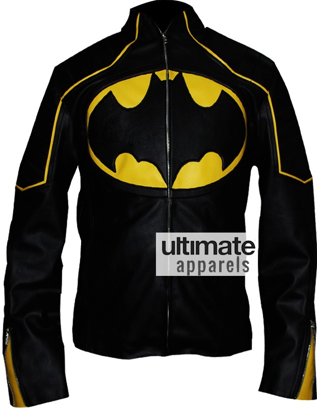 Designers Batman Begins Style Black Biker Leather Jacket