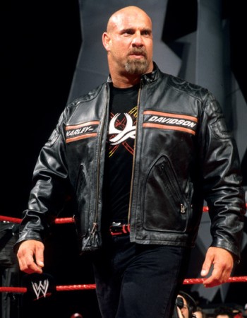 Bill Goldberg Biker Black Leather Jacket