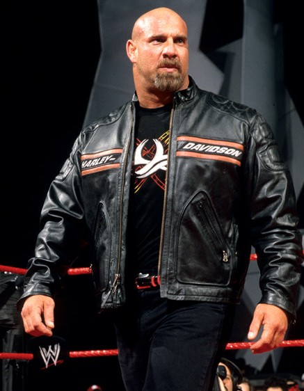 Bill Goldberg Biker Black Leather Jacket