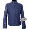 Winter Soldier 2014 Chris Evans Blue Leather Jacket