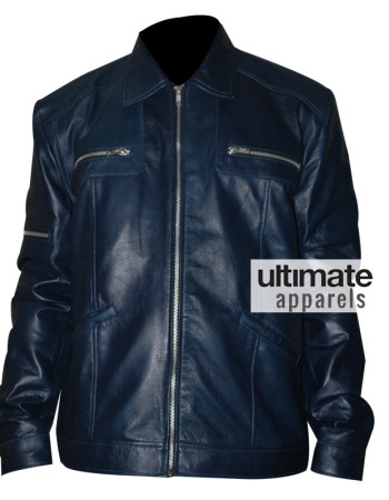 Designers Navy Blue Men's Leather Jacket