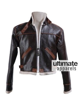 Resident Evil 4 Leon Kennedy Bomber Fur Leather Jacket