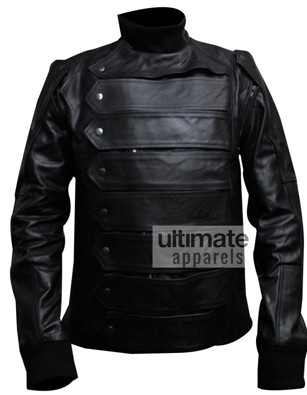 Winter Soldier Bucky (Sebastian Stan) Black Leather Jacket