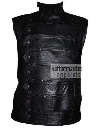 Winter Soldier Bucky (Sebastian Stan) Black Leather Jacket