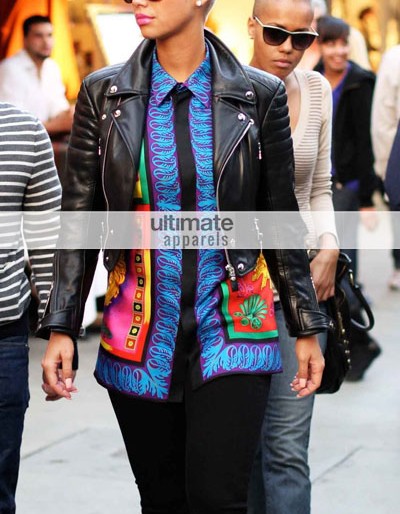 American Model Amber Rose Black Biker Jacket 