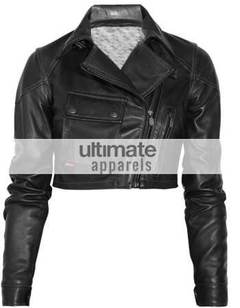 Blouson Lady Short Body Black Leather Jacket