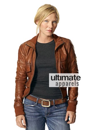Chase Kelli Giddish (Annie Frost) Brown Bomber Jacket