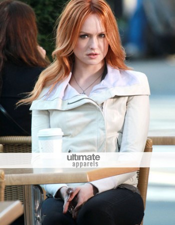 Gossip Girl Kaylee Defer Rick Style Owens White Jacket