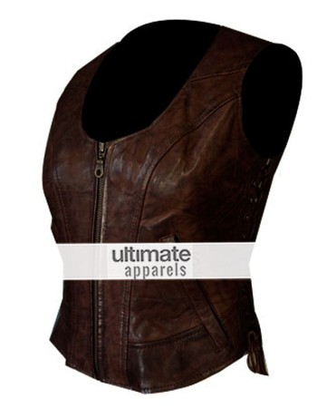 The Walking Dead Michonne (Danai Gurira) Brown Leather Vest