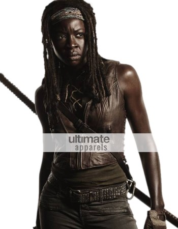 The Walking Dead Michonne (Danai Gurira) Brown Leather Vest