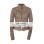 Rick Owens Style Women's Distressed Brown Motorcycle Jacket