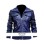 Women's Blue Bomber Leather Motorcycle Jacket