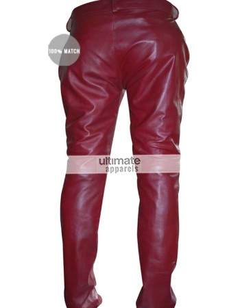 Kylie Jenner Burgundy Maroon Women Leather Pants